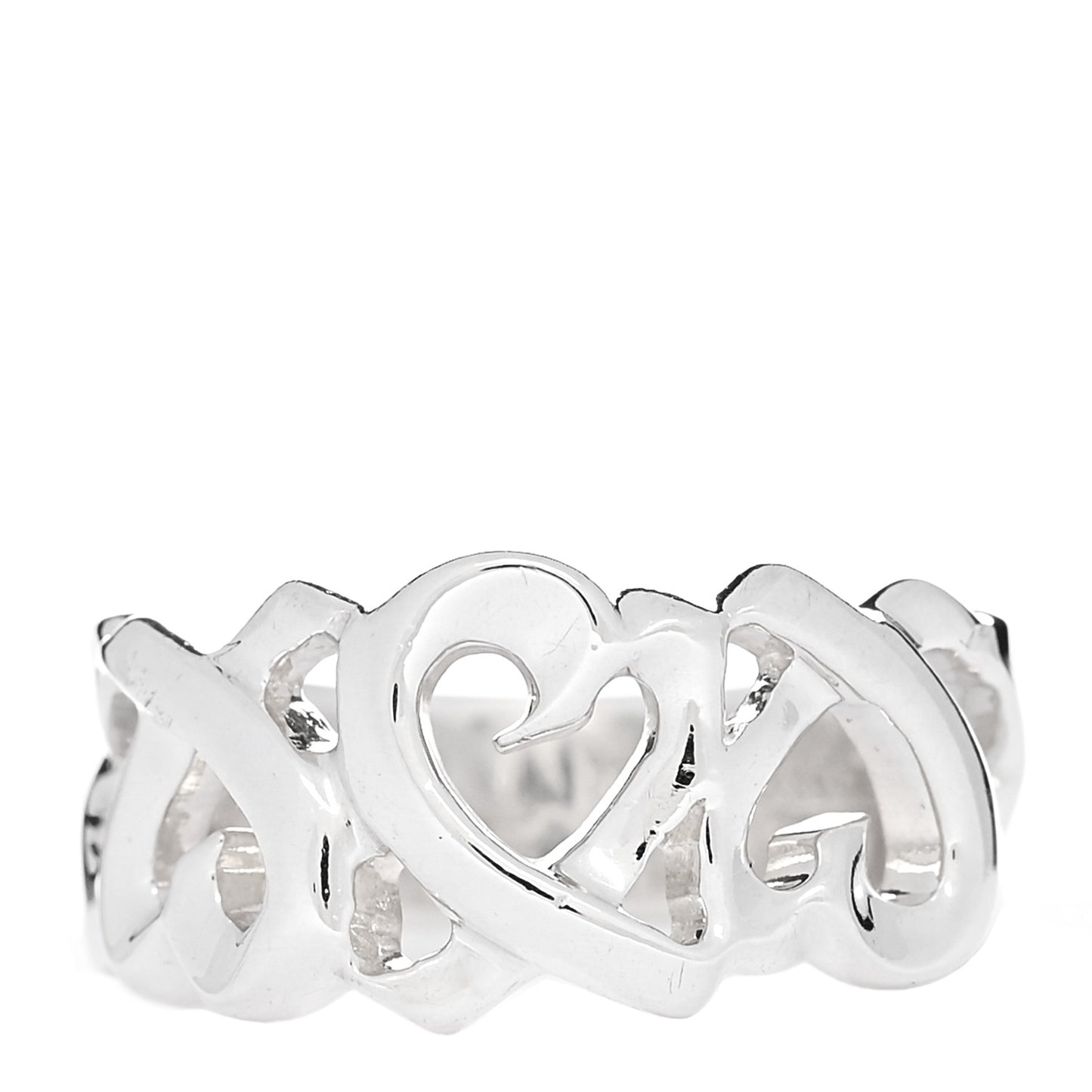 Sterling Silver Paloma Picasso Loving Heart Band Ring 48 4.5