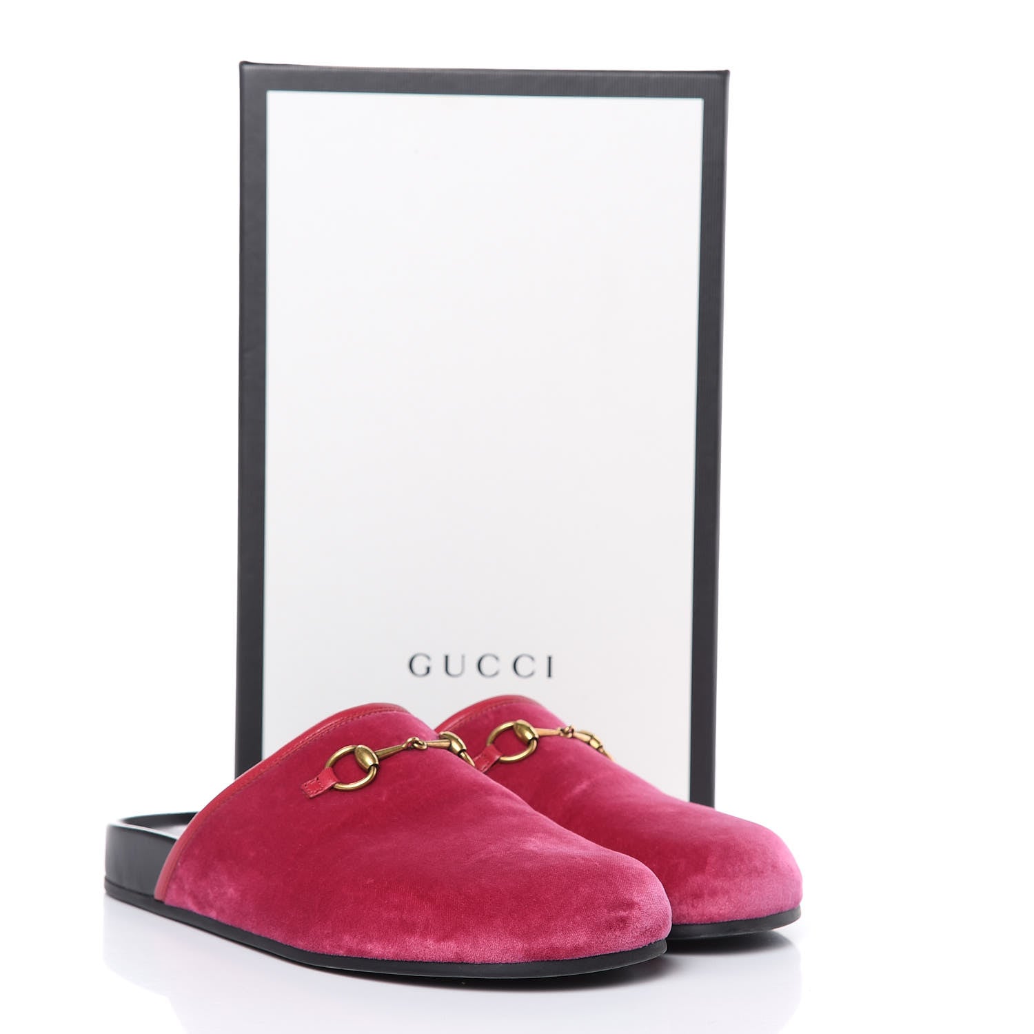 Gucci Softy Velvet Malaga Kid Womens Horsebit River Slippers 37.5 Light Raspberry Rose 10 of 10