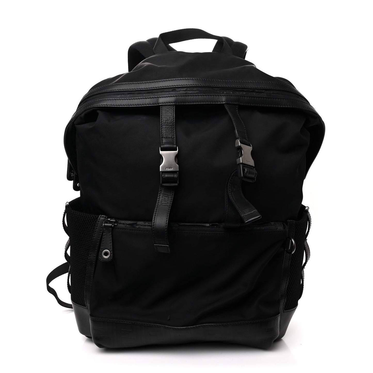 Nylon FF Embossed Backpack Black