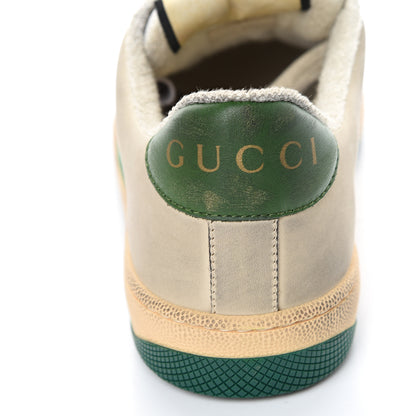 Gucci Nubuck Web Cherries Womens Screener Sneakers 37 Dusty Milk White Vintage Green 12 of 13