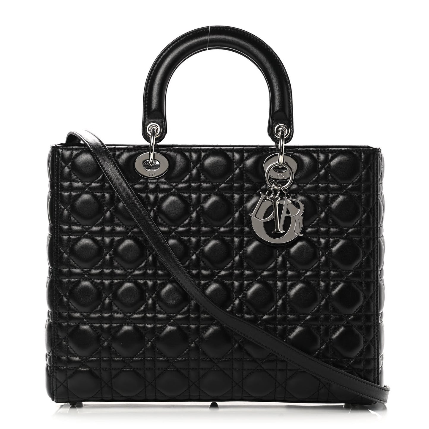 Lambskin Cannage Large Lady Dior Black