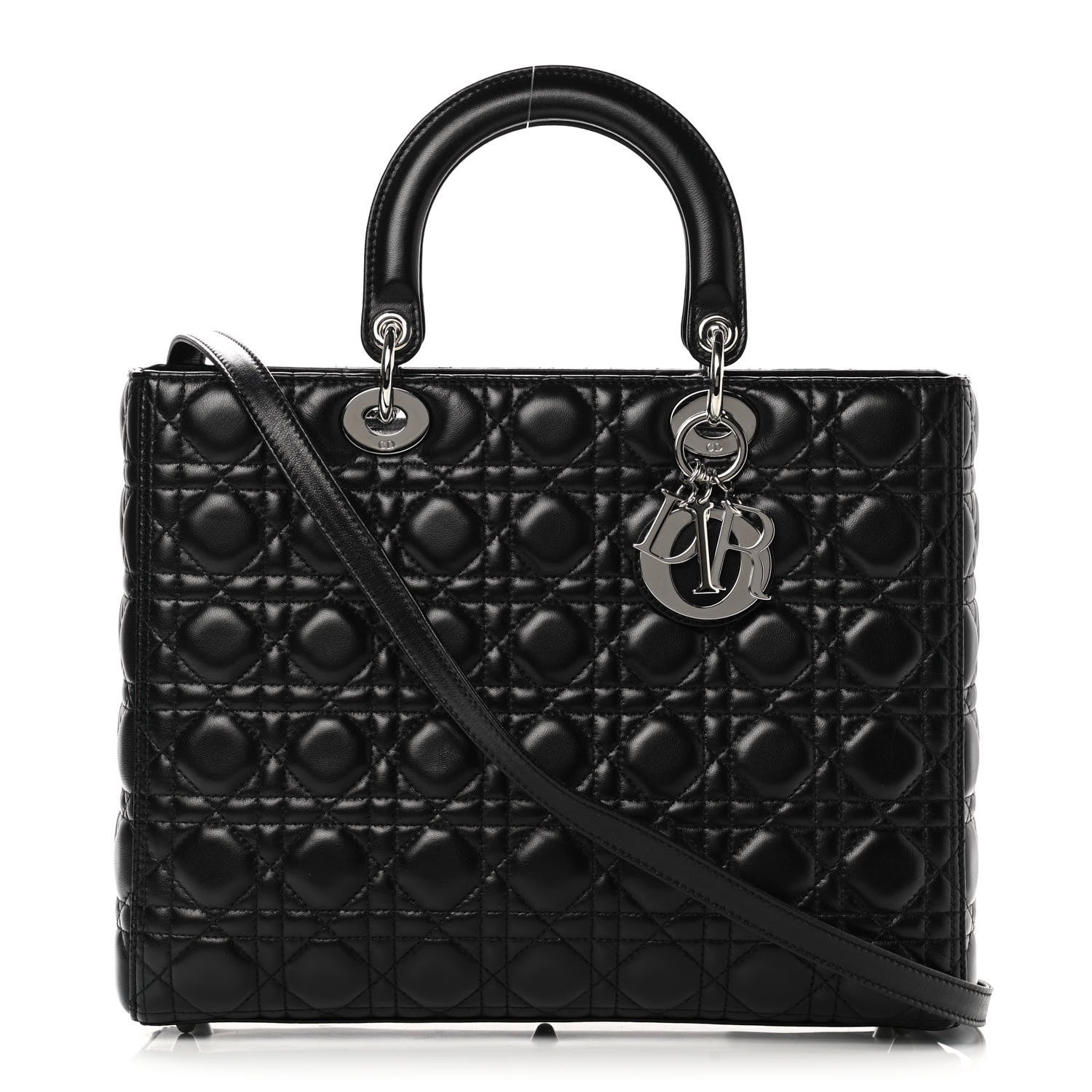 Christian Dior Lambskin Cannage Large Lady Dior Black 1 of 11