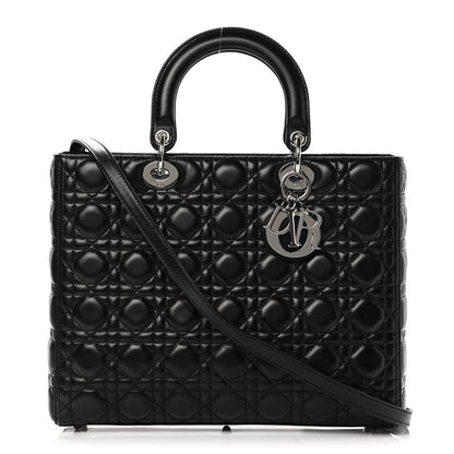 Christian Dior Lambskin Cannage Large Lady Dior Black 1 of 11