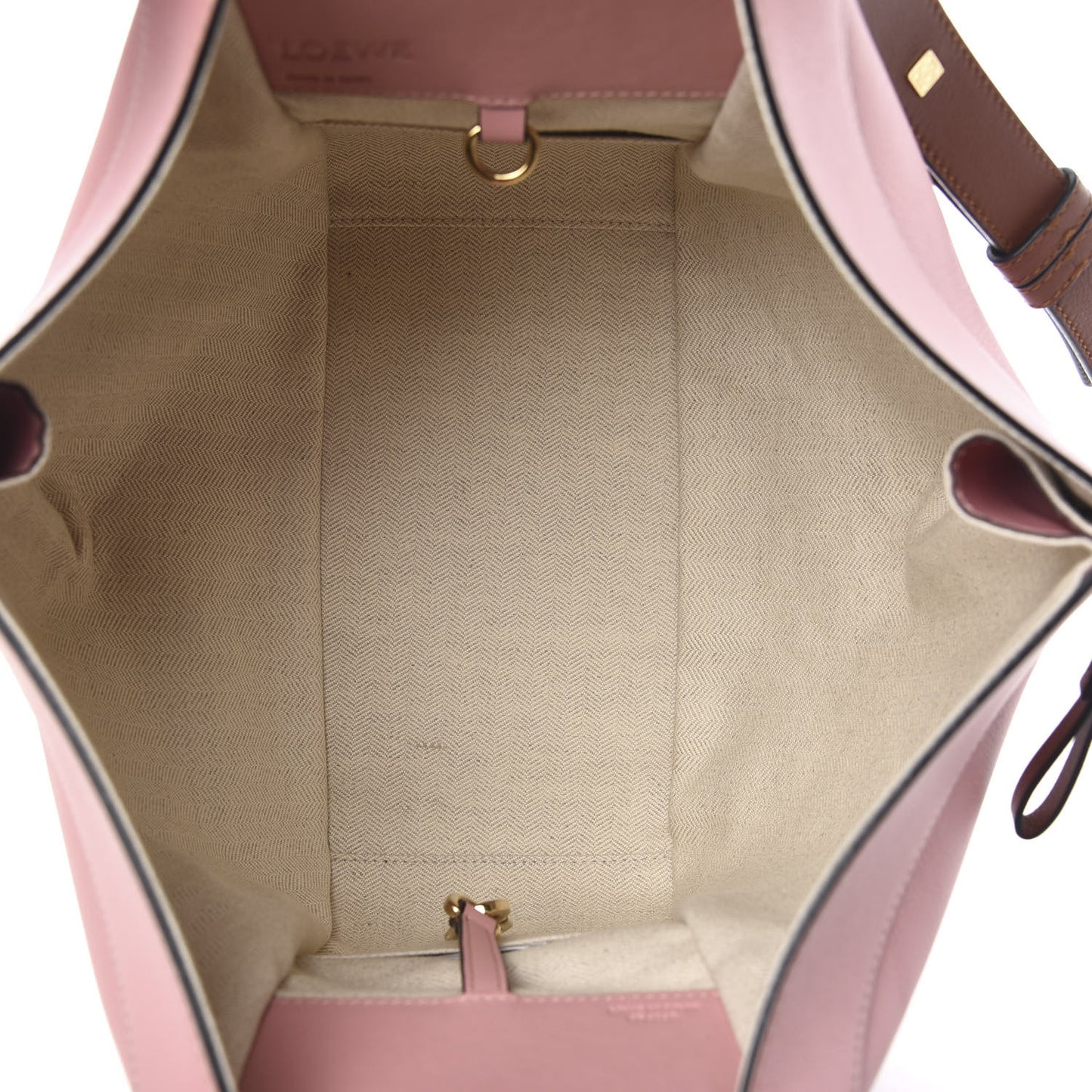 Calfskin Small Hammock Shoulder Bag Pastel Pink Tan