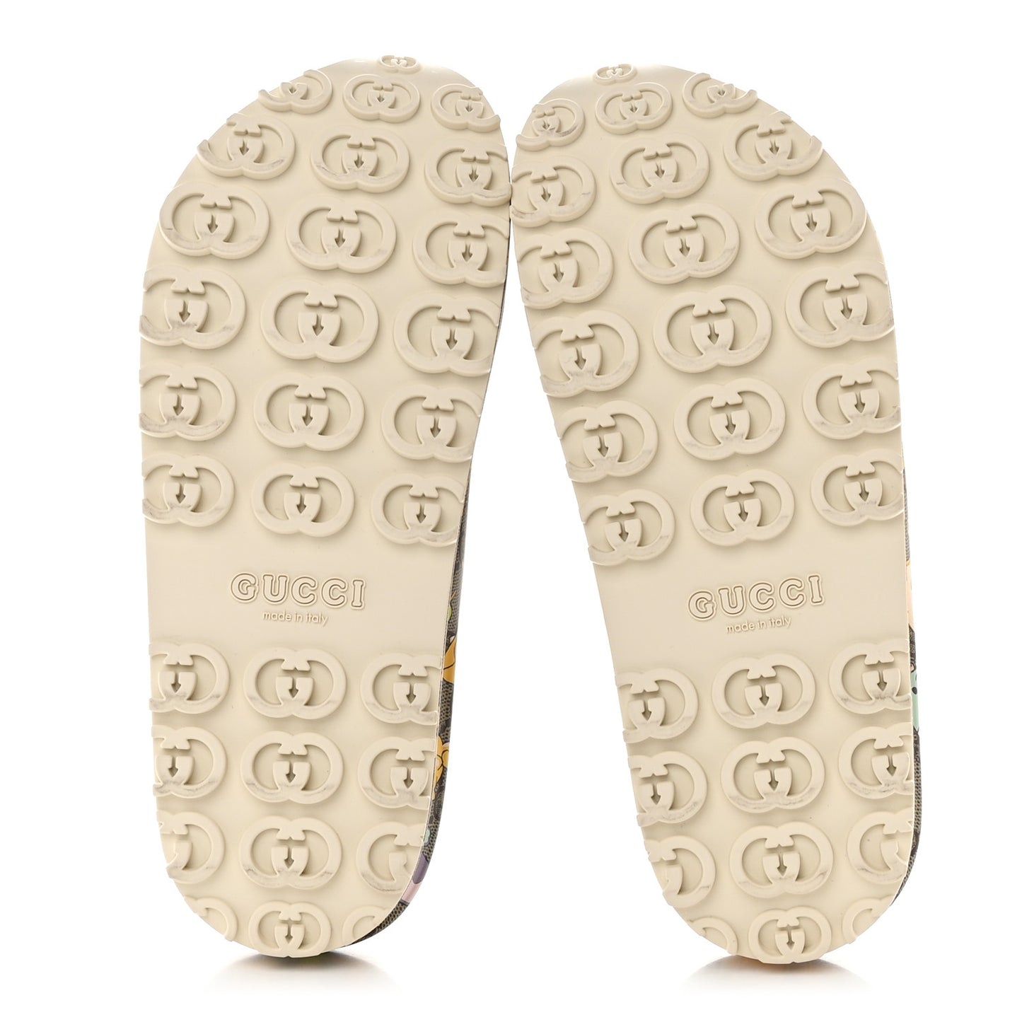 X PIKARAR Cubic Rubber Monogram Animal Print Womens Interlocking G Platform 42mm Slide Sandals 38 Beige Ebony Multicolor