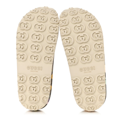 Gucci X PIKARAR Cubic Rubber Monogram Animal Print Womens Interlocking G Platform 42mm Slide Sandals 38 Beige Ebony Multicolor 5 of 9