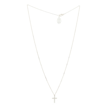 Cartier 18K White Gold Diamond Symbols Cross Pendant Necklace 3 of 6