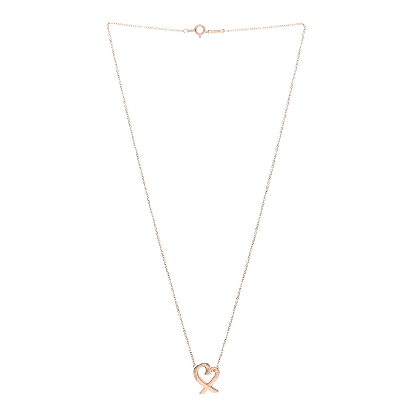 18K Rose Gold Small Paloma Picasso Loving Heart Pendant Necklace