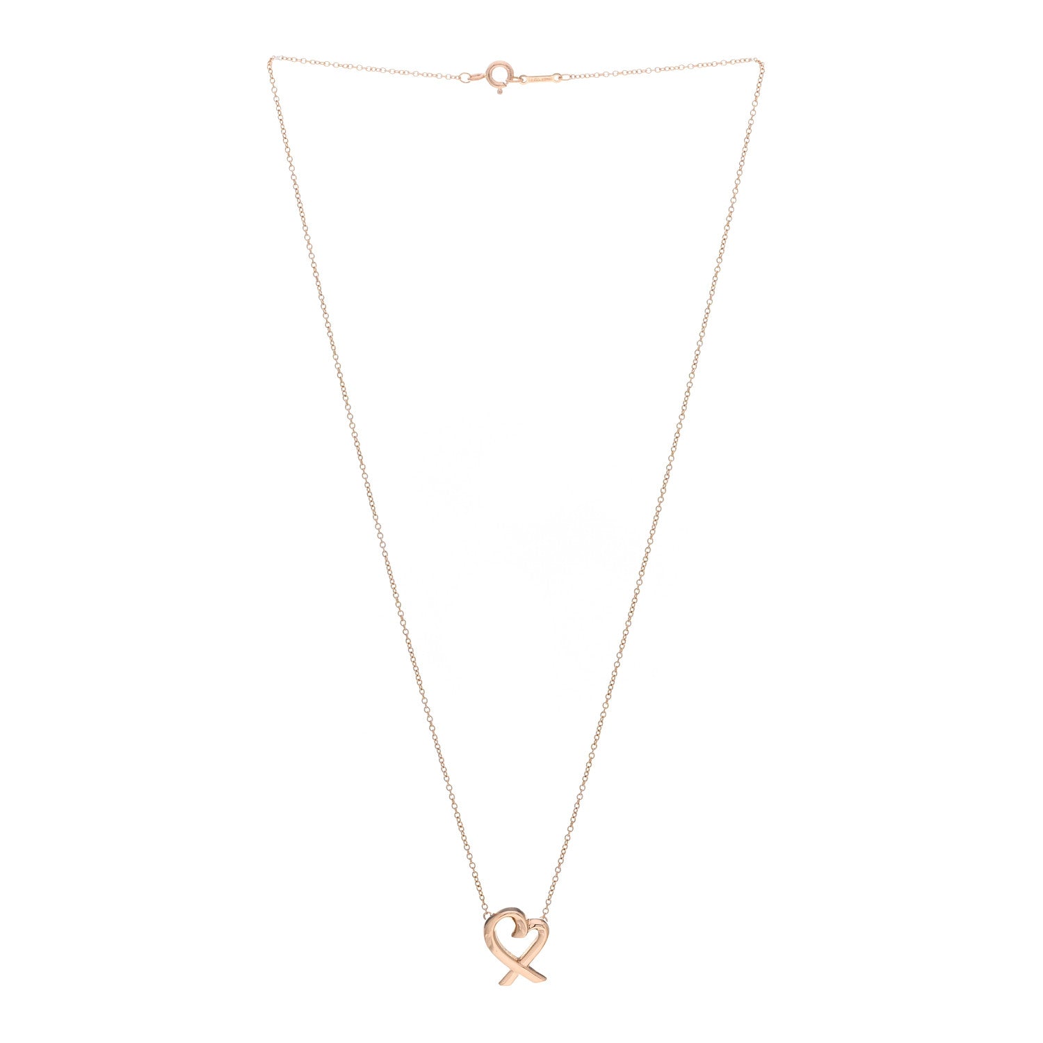 Tiffany 18K Rose Gold Small Paloma Picasso Loving Heart Pendant Necklace 3 of 4