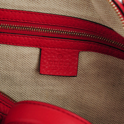 Gucci Pebbled Calfskin Medium Soho Boston Red 6 of 7