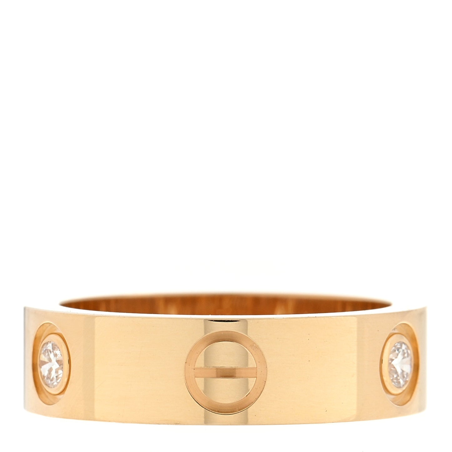 18K Yellow Gold 3 Diamond 5.5mm LOVE Ring 54 7