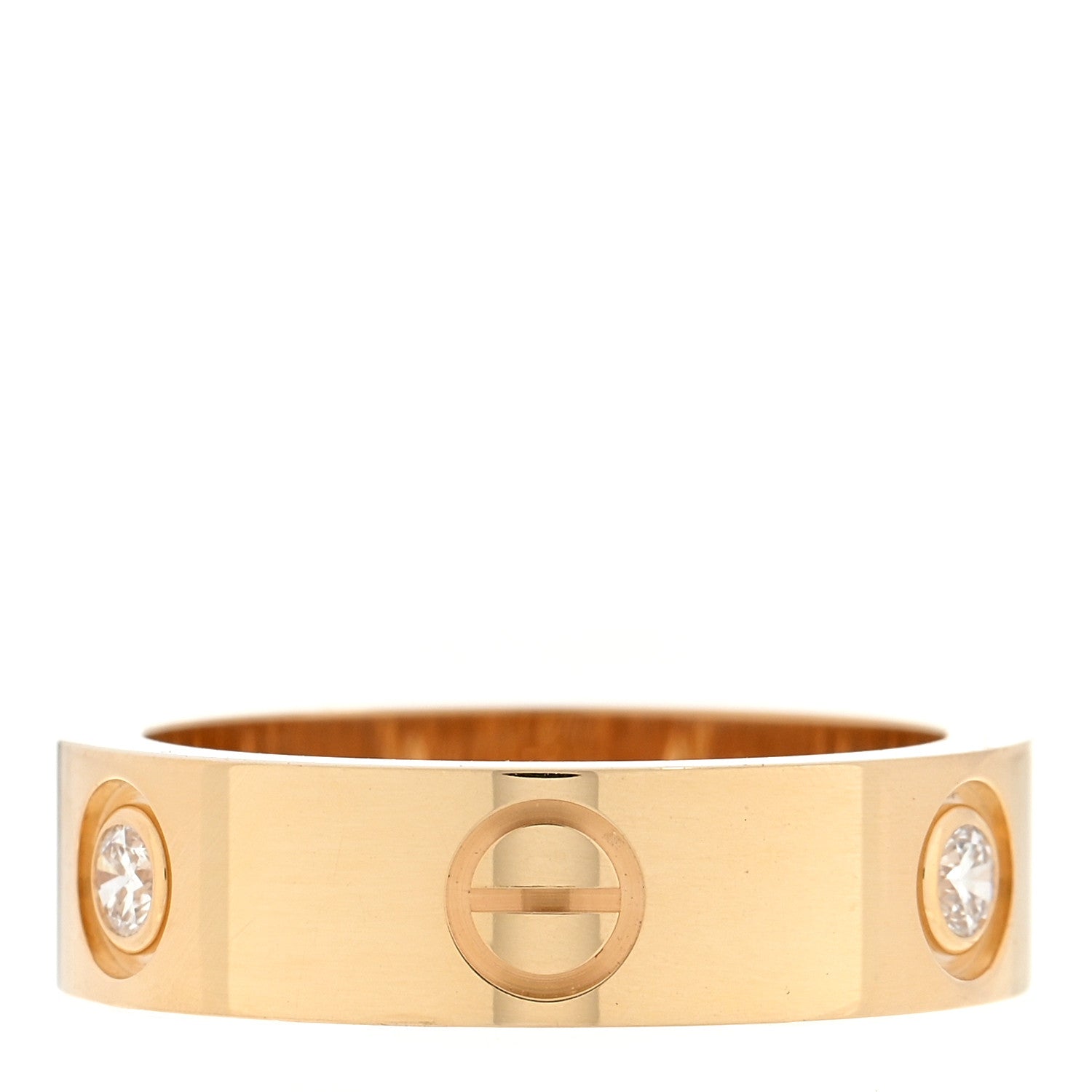 Cartier 18K Yellow Gold 3 Diamond 5.5mm LOVE Ring 54 7 3 of 5