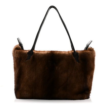 The Row Mink Fur Lux Satchel Coffee 1 of 9