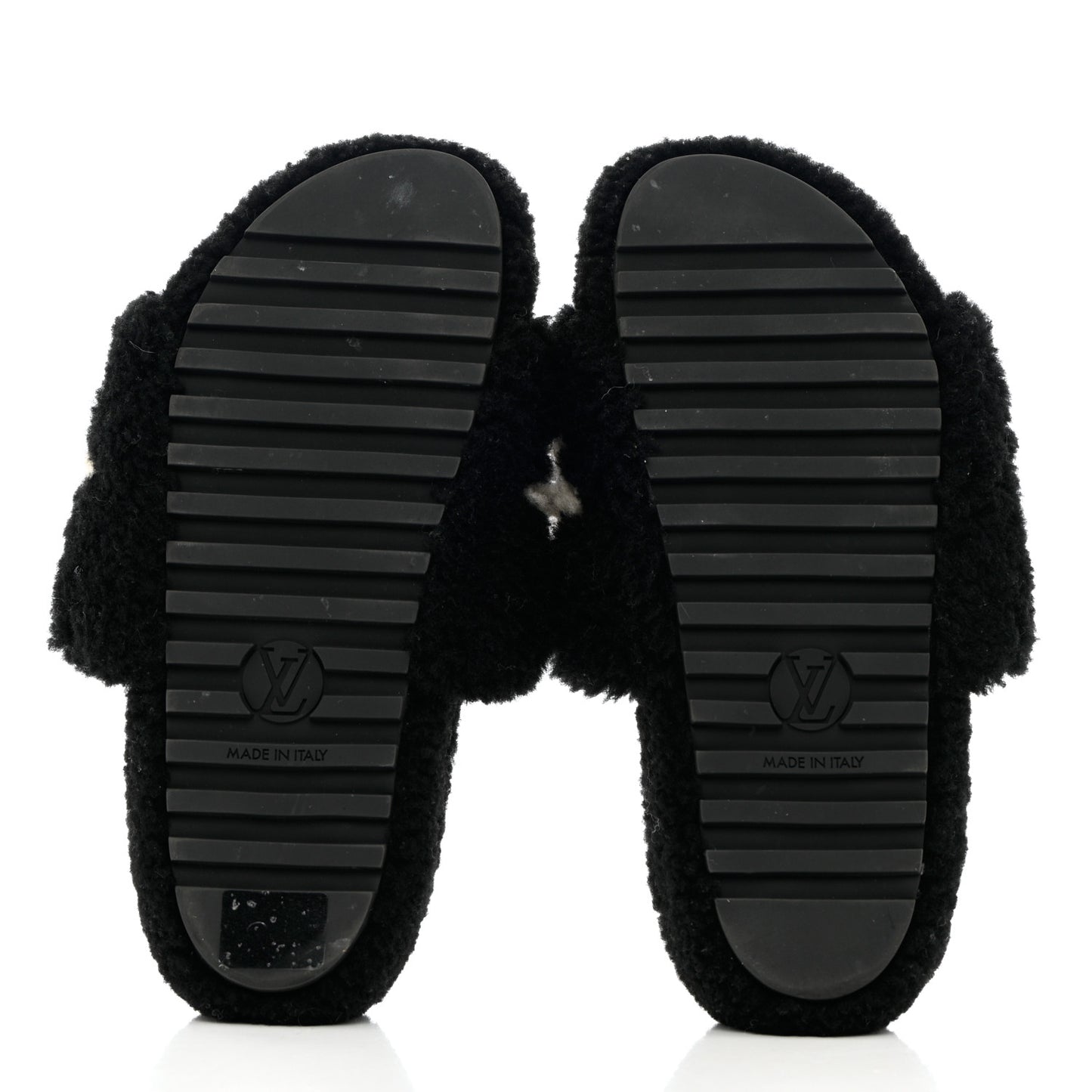 Shearling Monogram Giant Paseo Flat Comfort Mule 37 Black