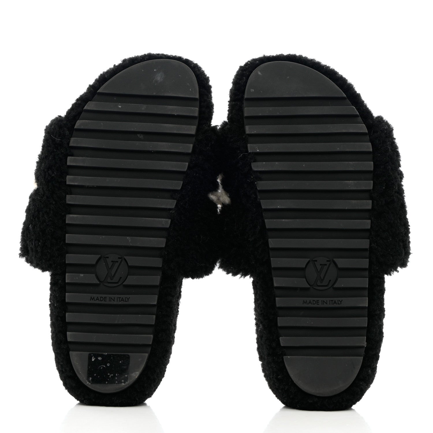Louis Vuitton Shearling Monogram Giant Paseo Flat Comfort Mule 37 Black 5 of 10