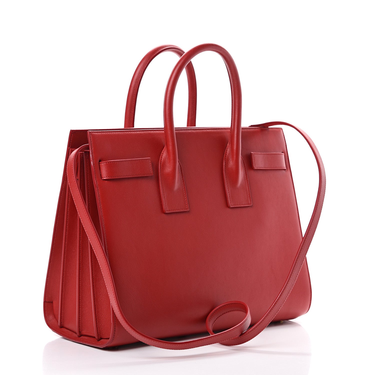 Saint Laurent Calfskin Small Sac De Jour Lipstick Red 2 of 13