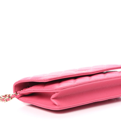 Chanel Caviar Quilted Wallet on Chain WOC Pink 9 of 12