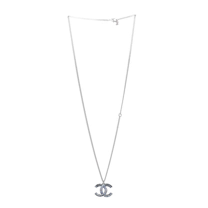 Chanel Crystal Baguette CC Necklace Blue 3 of 6
