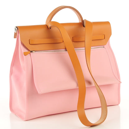 Hermes Toile Vache Hunter Herbag Zip 39 MM Rose Sakura 3 of 12
