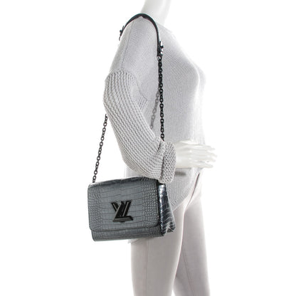 Louis Vuitton Crocodile Twist Shoulder Bag MM Black 2 of 7