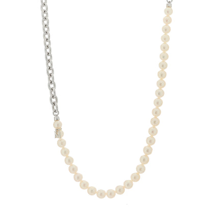 Mikimoto X COMME DE GARCON Sterling Silver Akoya Pearl 6-6.5mm Strand Necklace 1 of 7