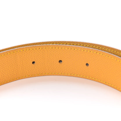 Hermes Courchevel H 32mm H Belt 70 Jaune Blue Jean 5 of 6