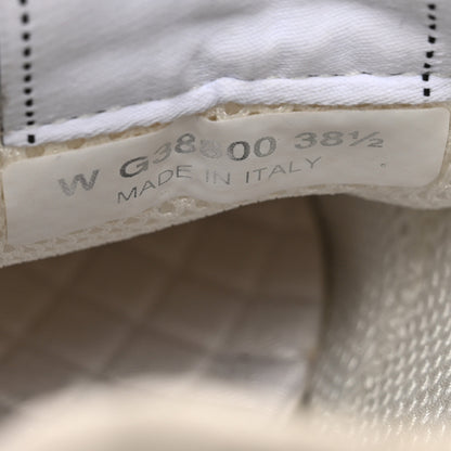 Chanel Calfskin Mesh Lycra Suede Womens Logo Sneakers 38.5 White 7 of 9