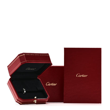 Cartier 18K White Gold Diamond Pave Single LOVE Hoop Earring 6 of 6