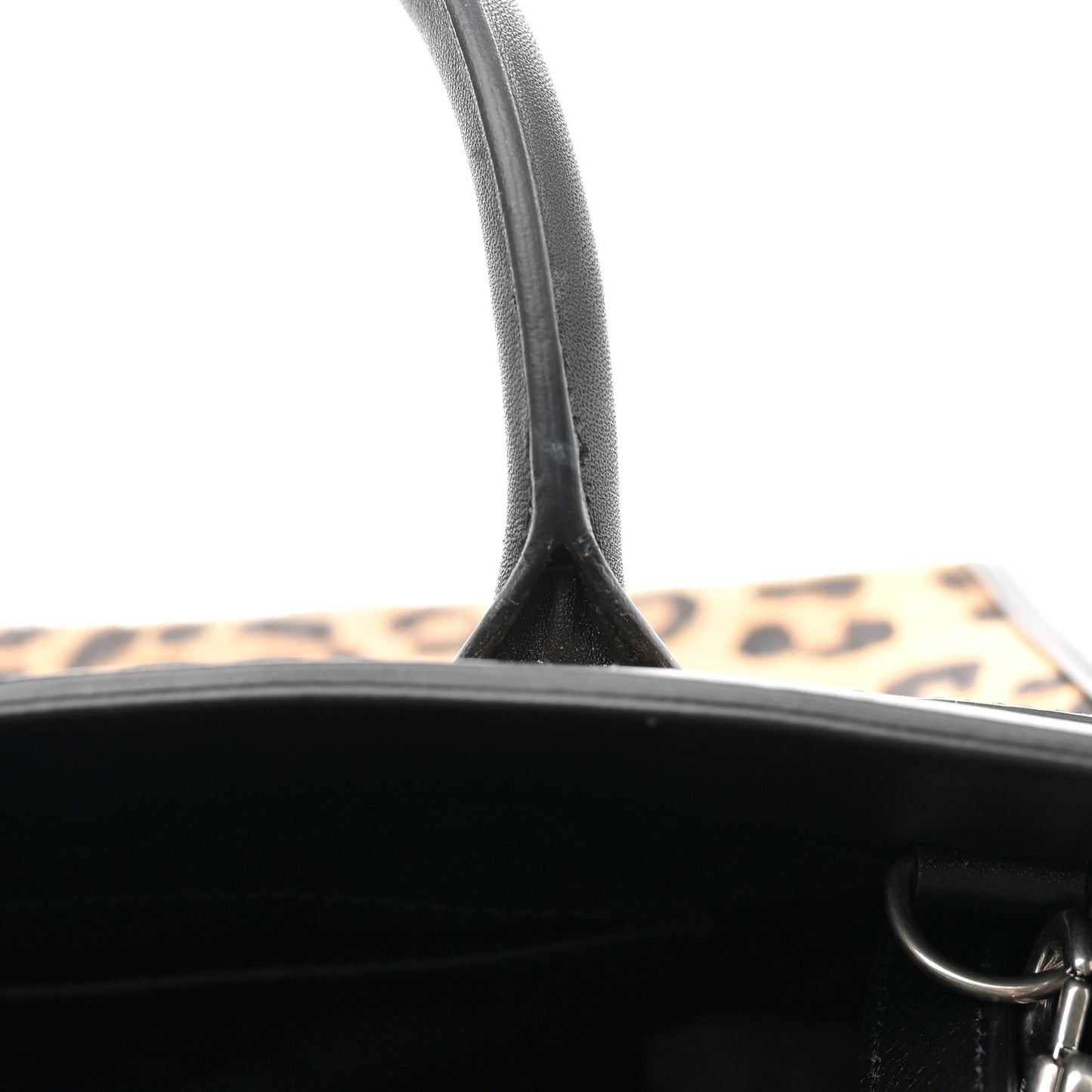 Pony Hair Leopard Print Baby Sac De Jour Black