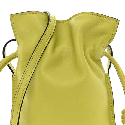 Loewe Calfskin Mini Drawstring Flamenco Knot Crossbody Pocket Bag Lime Green 8 of 10