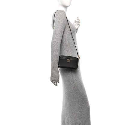 Christian Dior Grained Calfskin Caro Double Pouch Black 2 of 11