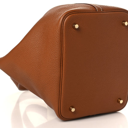 Hermes Taurillon Clemence Picotin Lock 22 MM Gold 8 of 10