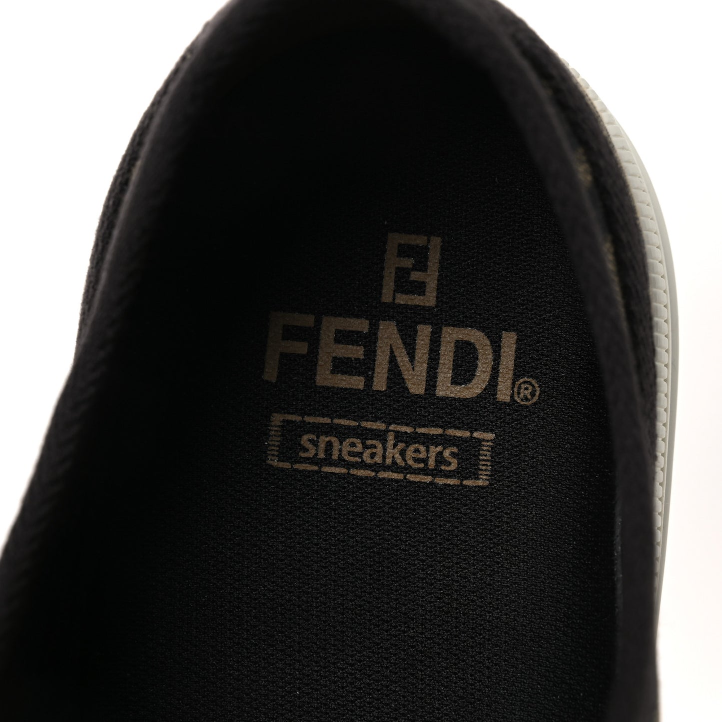 Fabric Jacquard Rubber FF Mens Domino Sneakers 42 Tabacco Black