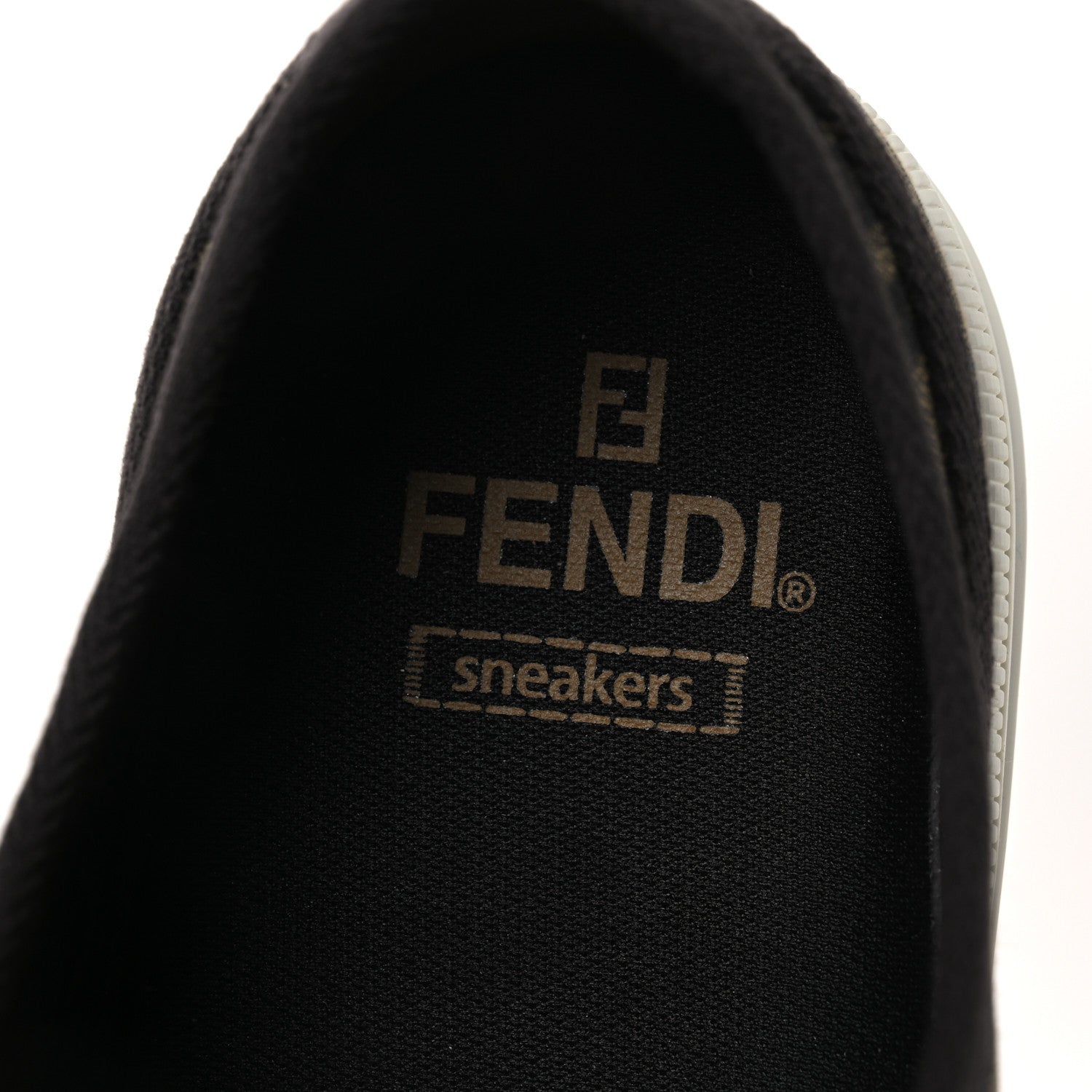 Fendi Fabric Jacquard Rubber FF Mens Domino Sneakers 42 Tabacco Black 8 of 10