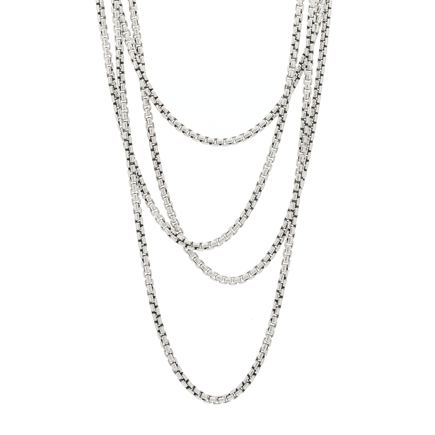David Yurman Sterling Silver 14K Yellow Gold 3.6mm Box Chain Necklace 72" 1 of 4