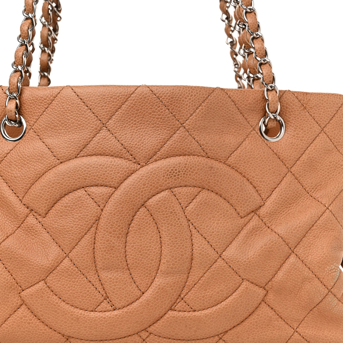Caviar Quilted Timeless CC Shopping Tote Brown