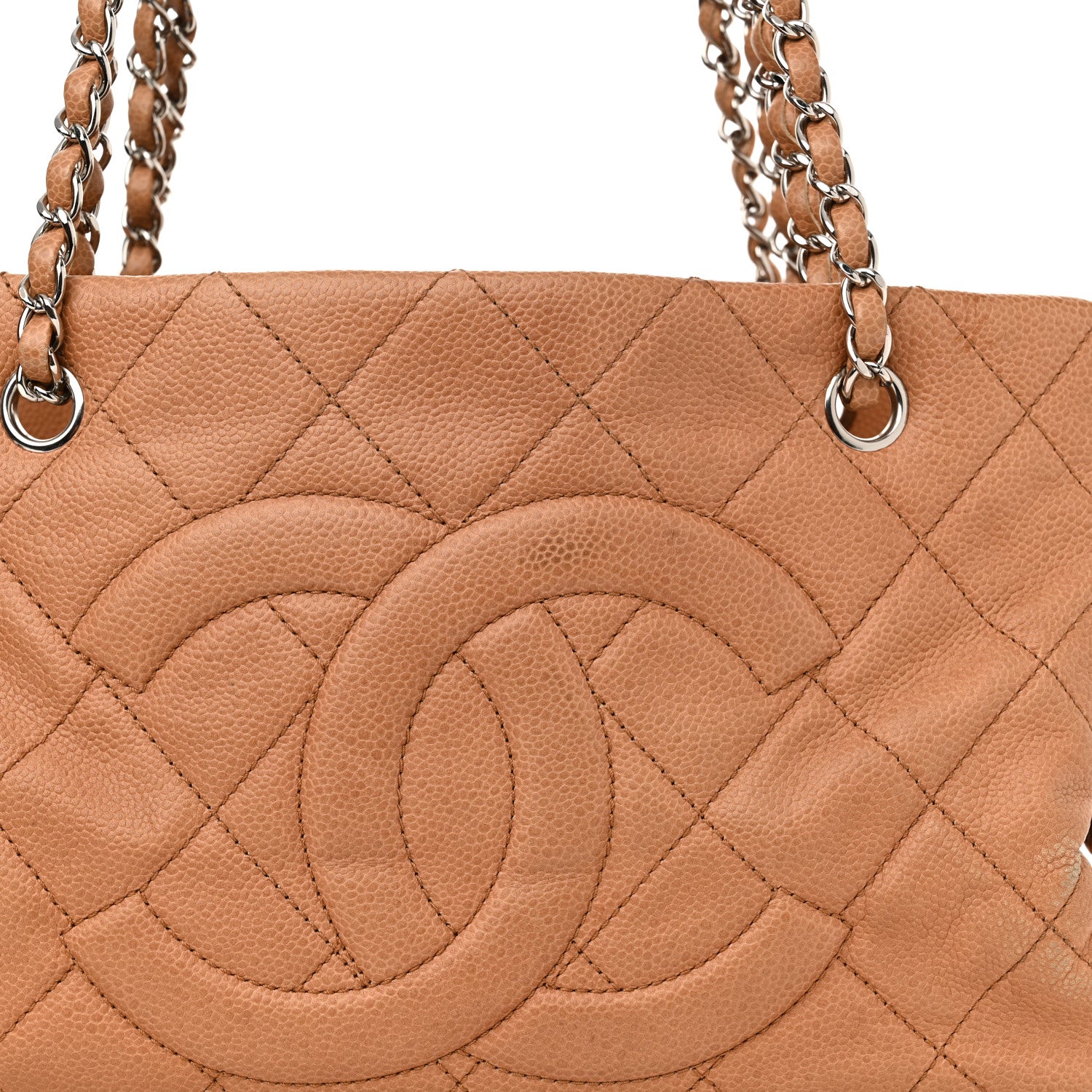 Chanel Caviar Quilted Timeless CC Shopping Tote Brown 9 of 20