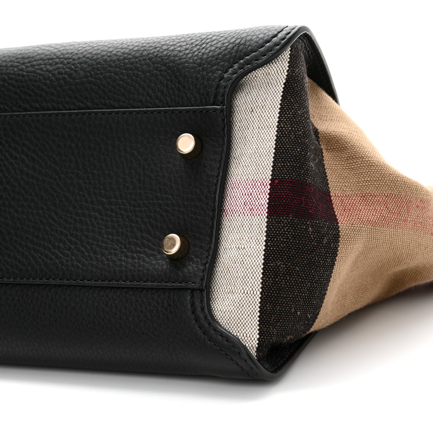 Canvas Mega Check Grained Calfskin Medium Harcourt Satchel Black