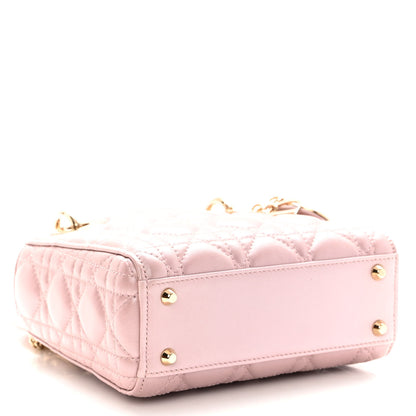 Christian Dior Metallic Lambskin Cannage Mini Lady Dior Lotus 4 of 9