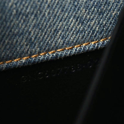 Saint Laurent Denim Monogram Chain Wallet Rodeo Blue Cinnamon 10 of 11