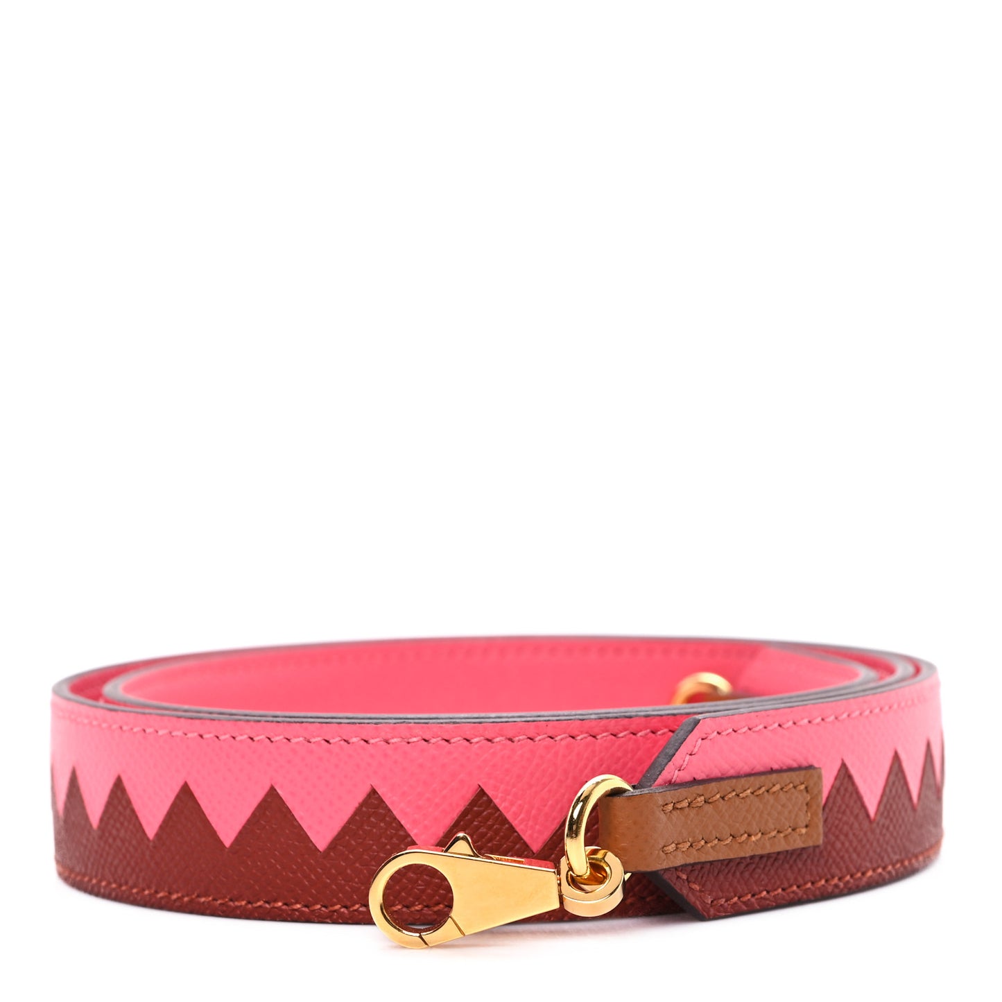Epsom 30mm Tressage Au Galop Shoulder Strap  Rose Azalee Senne
