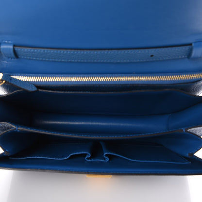 Celine Goatskin Medium Classic Box Flap Bag Sea 5 of 7