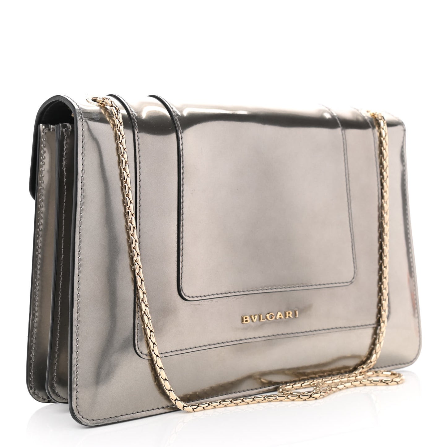Metallic Serpenti Forever Shoulder Bag Silver