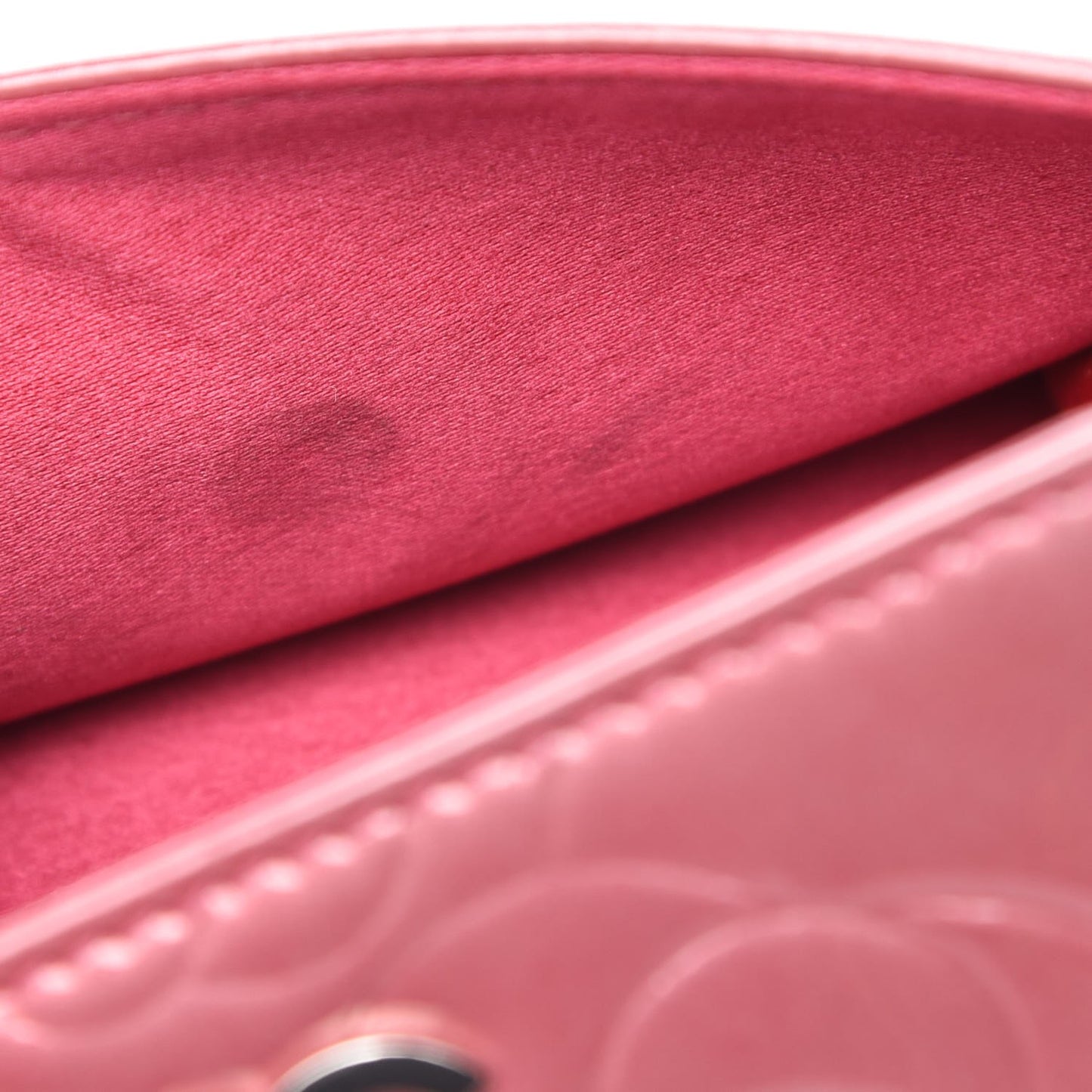 Patent Embossed Camellia French Wallet Pink
