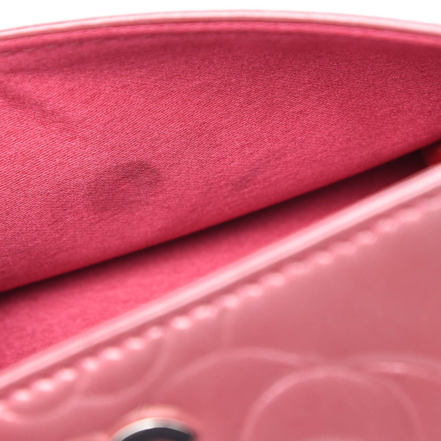 Chanel Patent Embossed Camellia French Wallet Pink 11 of 13