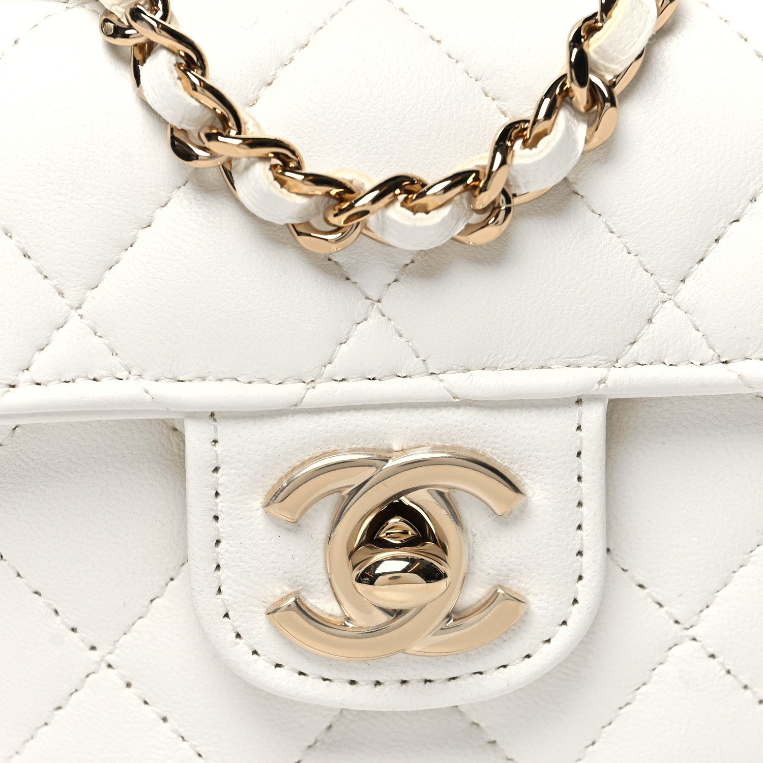 Chanel Lambskin Quilted CC In Love Heart Clutch With Chain White 8 of 11