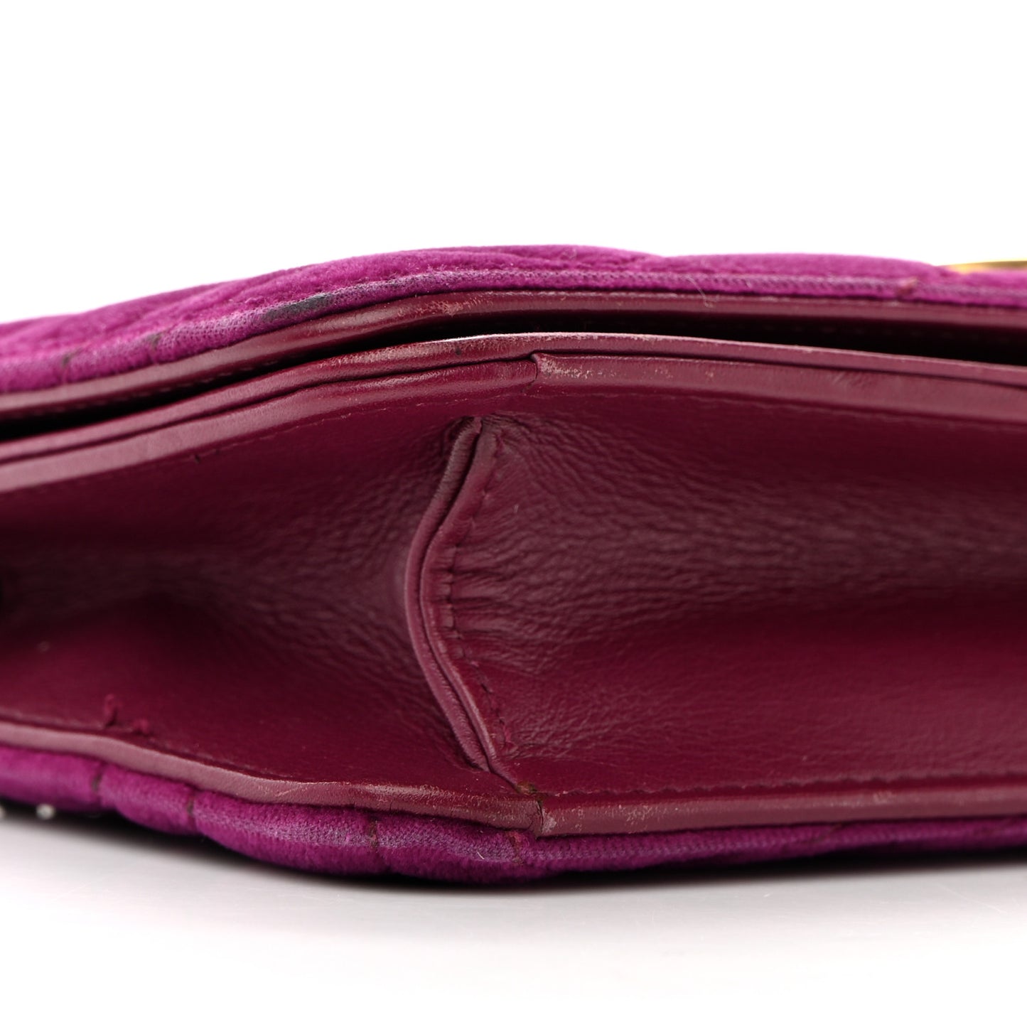 Velvet Matelasse GG Marmont Mini Bag Fuchsia Violet Cyclamen