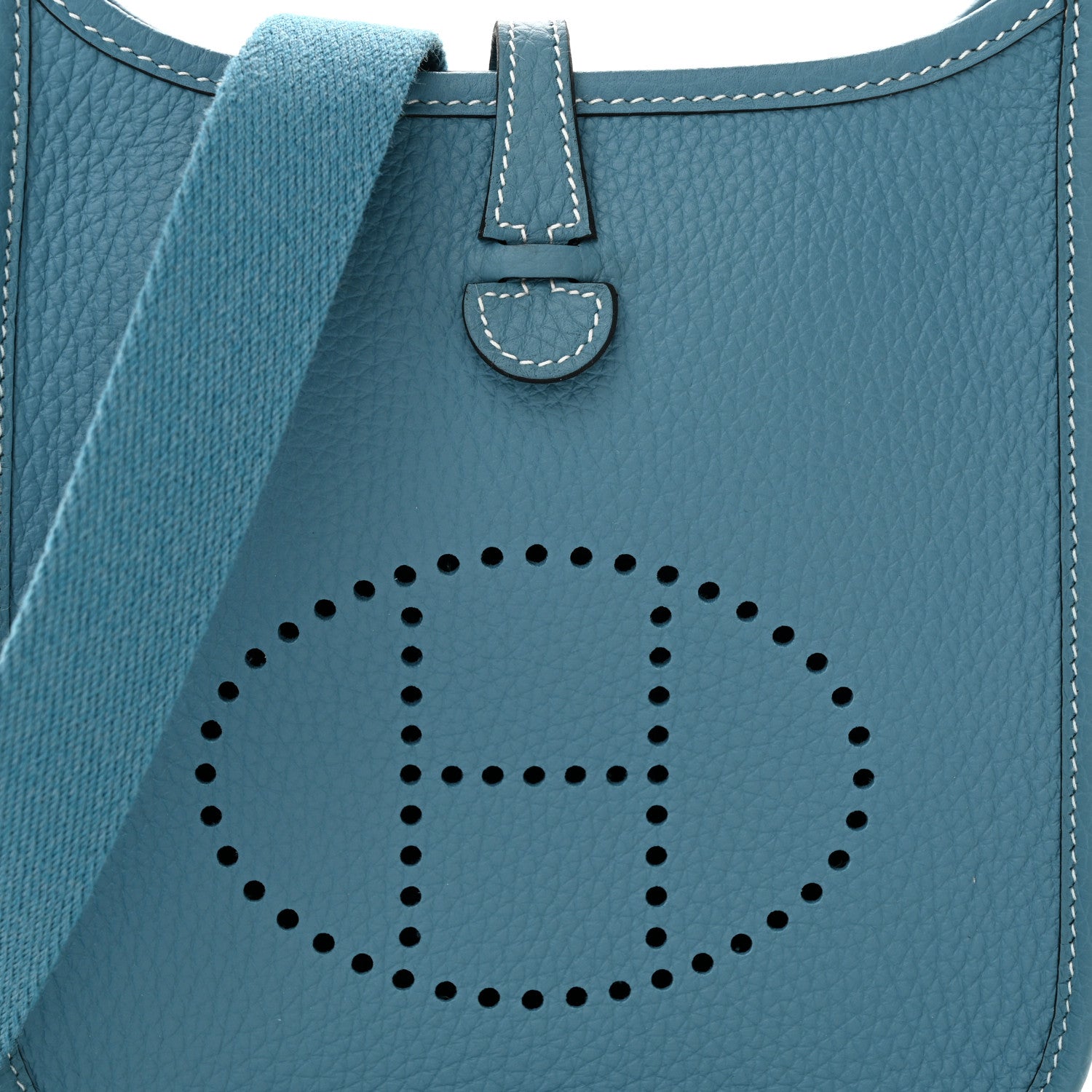 Hermes Taurillon Clemence Evelyne TPM New Blue Jean 8 of 11