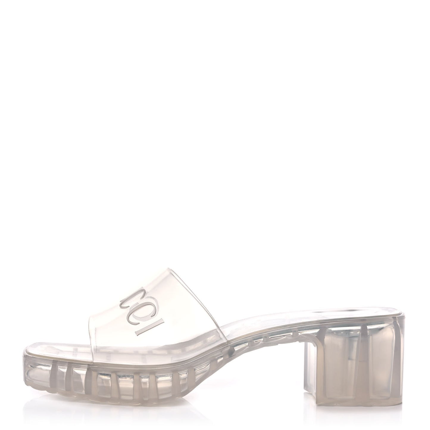 Rubber Gucci Logo Womens Platform 20/60mm Slide Sandals 39 Transparent