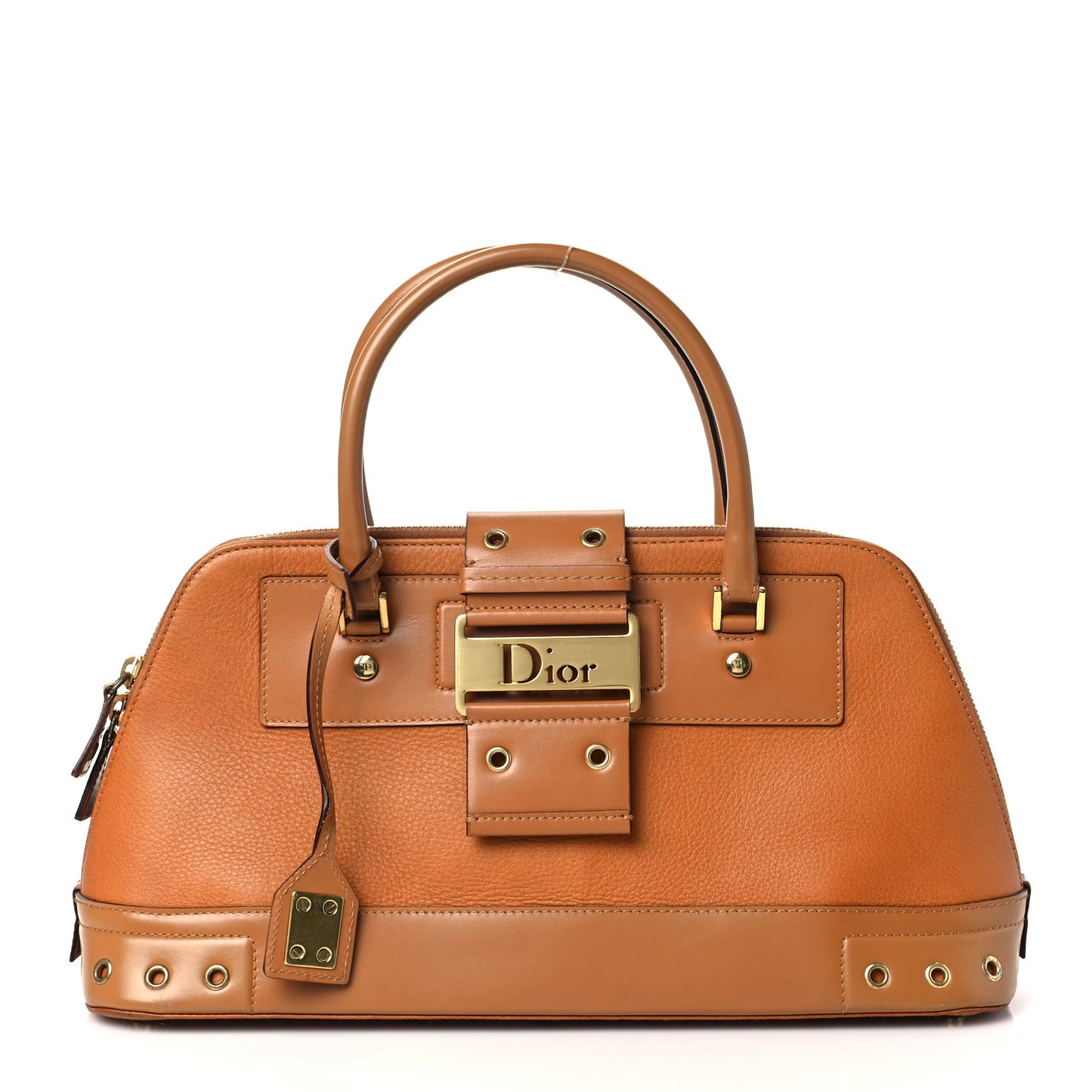 Grained Calfskin Street Chic Top Handle Bag Brown